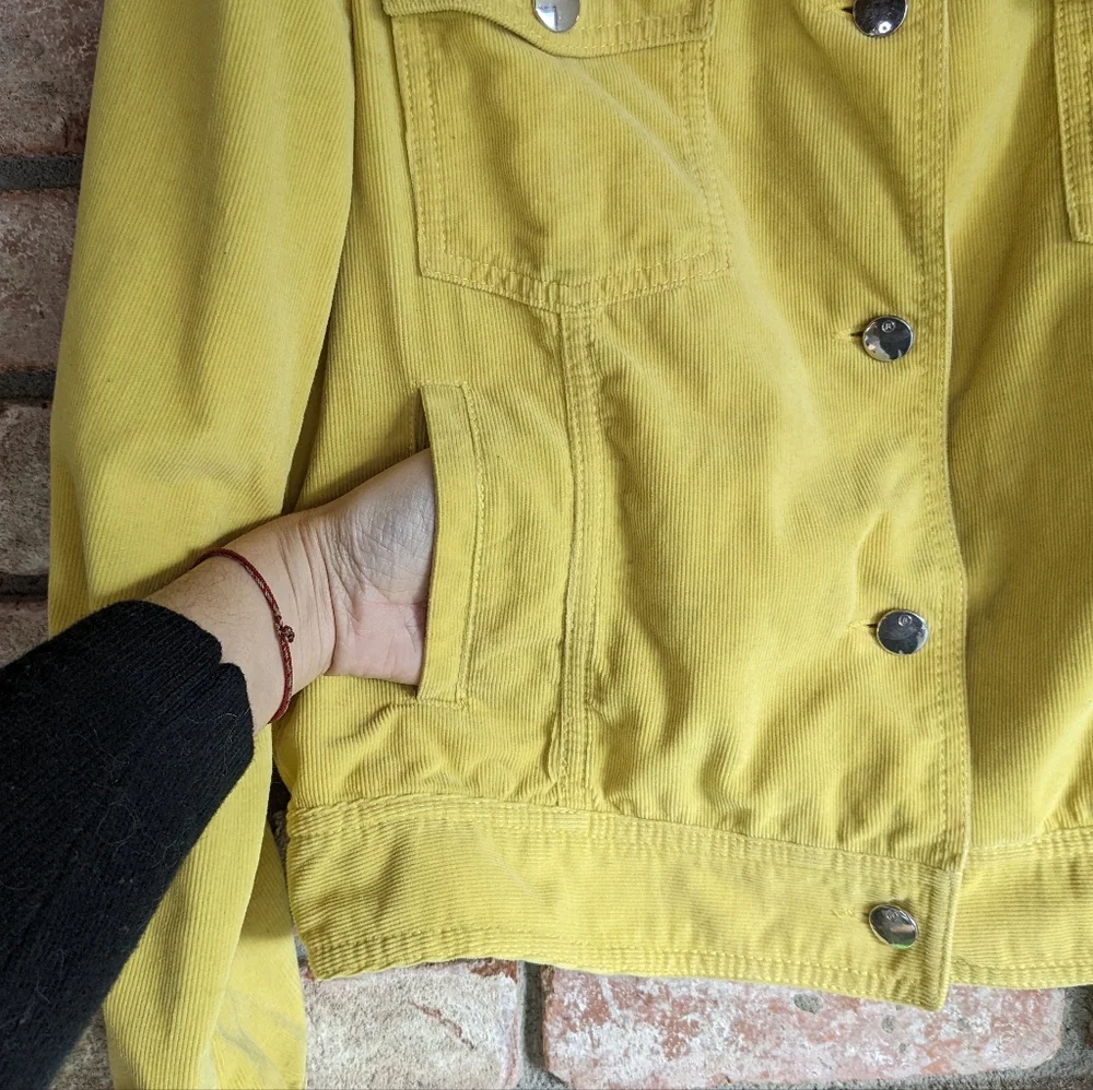 🐤 Bogner Canary Yellow Lightweight Corduroy Jacket Size M - Picture 2 of 8
